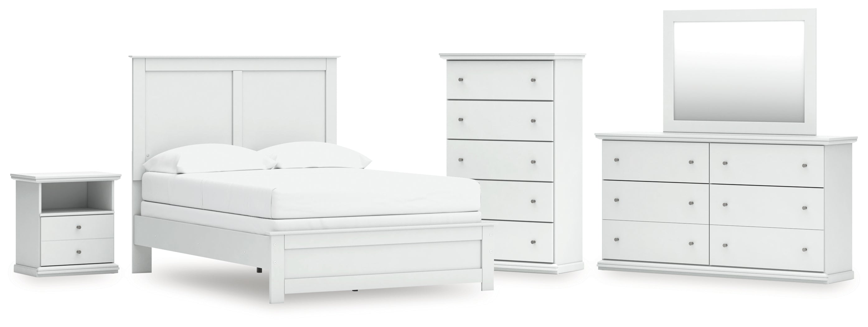 Hoover Furniture Outlet - Ashley Furniture - Bostwick Shoals Full Panel Bed, Dresser, Mirror, Chest, and Nightstand - Full Panel Bed, Dresser, Mirror, Chest, and Nightstand - B139B61