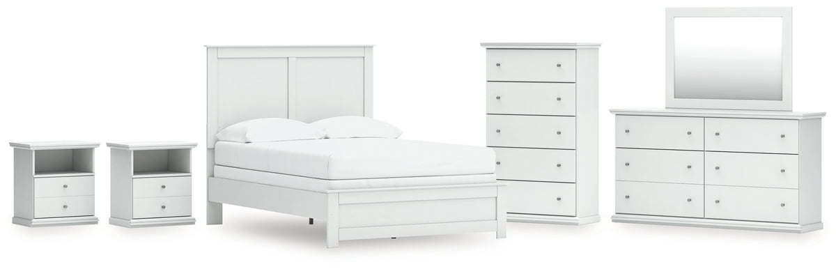 Hoover Furniture Outlet - Ashley Furniture - Bostwick Shoals Full Panel Bed, Dresser, Mirror, Chest, and 2 Nightstands - Full Panel Bed, Dresser, Mirror, Chest, and 2 Nightstands - B139B62