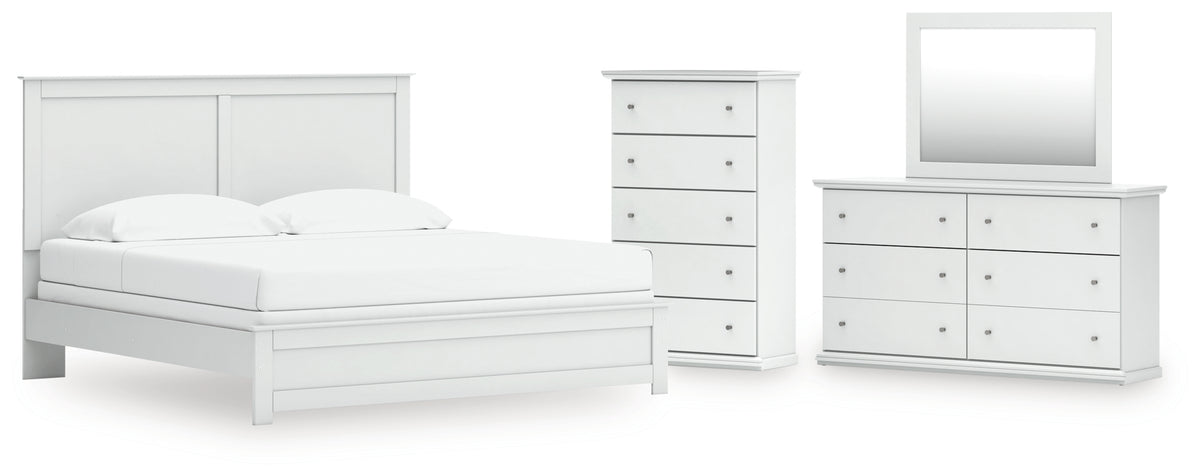 Hoover Furniture Outlet - Ashley Furniture - Bostwick Shoals King Panel Bed, Dresser, Mirror and Chest - King Panel Bed, Dresser, Mirror and Chest - B139B54