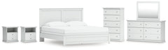 Hoover Furniture Outlet - Ashley Furniture - Bostwick Shoals King Panel Bed, Dresser, Mirror, Chest and 2 Nightstands - King Panel Bed, Dresser, Mirror, Chest and 2 Nightstands - B139B53
