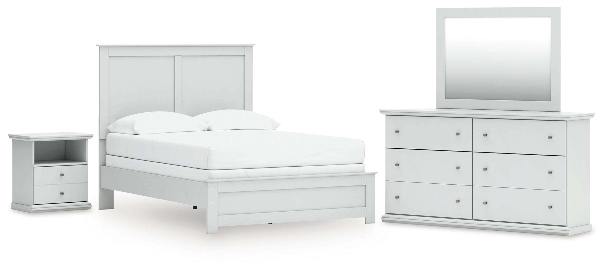 Hoover Furniture Outlet - Ashley Furniture - Bostwick Shoals Full Panel Bed, Dresser, Mirror and Nightstand - Full Panel Bed, Dresser, Mirror and Nightstand - B139B58