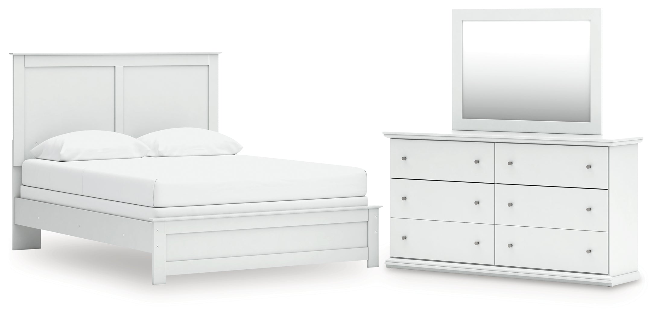 Hoover Furniture Outlet - Ashley Furniture - Bostwick Shoals Queen Panel Bed, Dresser and Mirror - Queen Panel Bed, Dresser and Mirror - B139B69