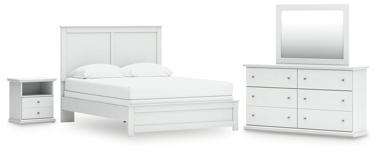 Hoover Furniture Outlet - Ashley Furniture - Bostwick Shoals Queen Panel Bed, Dresser, Mirror and Nightstand - Queen Panel Bed, Dresser, Mirror and Nightstand - B139B55