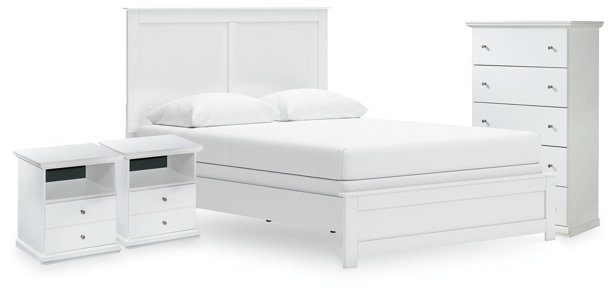 Hoover Furniture Outlet - Ashley Furniture - Bostwick Shoals Queen Panel Bed, Chest and 2 Nightstands - Queen Panel Bed, Chest and 2 Nightstands - B139B59