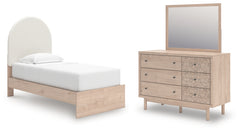 Hoover Furniture Outlet - Ashley Furniture - Arloster Twin Upholstered Panel Bed, Dresser and Mirror - Twin Upholstered Panel Bed, Dresser and Mirror - PCB1566B12