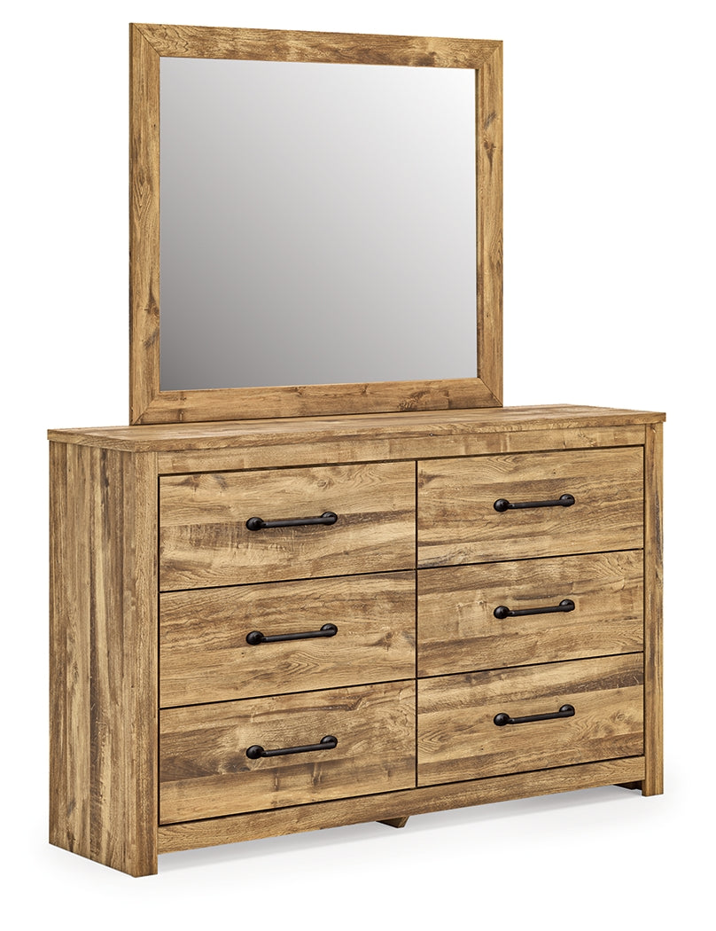 Hoover Furniture Outlet - Ashley Furniture - Maystonna Dresser and Mirror - Dresser and Mirror / Brown - PCB1580B1