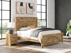 Hoover Furniture Outlet - Ashley Furniture - Maystonna King Crossbuck Panel Bed - King Crossbuck Panel Bed - PCB1580B6