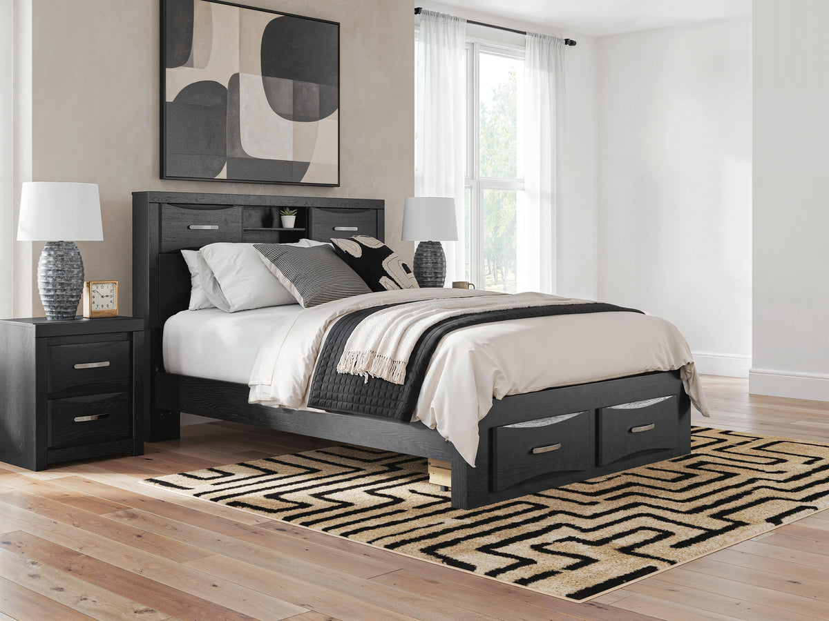 Hoover Furniture Outlet - Ashley Furniture - Stabotta Queen Bookcase Storage Bed - Queen Bookcase Storage Bed - PCB1755B3