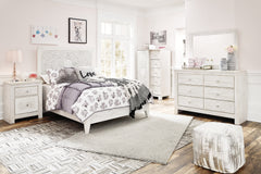 Hoover Furniture Outlet - Ashley Furniture - Paxberry Full Panel Bed, Dresser, Mirror and Chest - Full Panel Bed, Dresser, Mirror and Chest / Whitewash - B181B17
