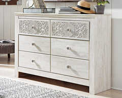 Hoover Furniture Outlet - Ashley Furniture - Paxberry Dresser - Six Drawer Dresser / Whitewash - B181-31