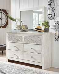 Hoover Furniture Outlet - Ashley Furniture - Paxberry Dresser and Mirror - Dresser and Mirror / Whitewash - B181B8