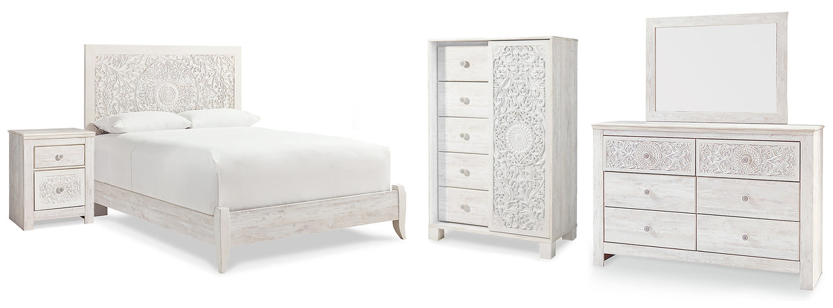 Hoover Furniture Outlet - Ashley Furniture - Paxberry Queen Panel Bed, Dresser, Mirror,  Chest and Nightstand - Queen Panel Bed, Dresser, Mirror,  Chest and Nightstand - B181B35
