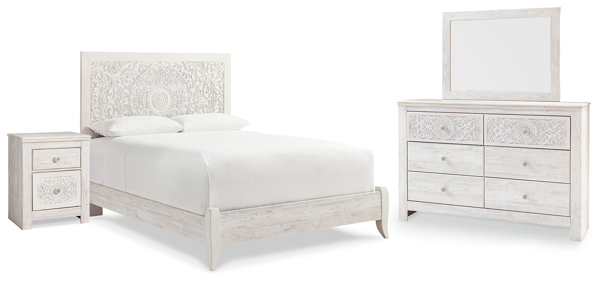 Hoover Furniture Outlet - Ashley Furniture - Paxberry Queen Panel Bed, Dresser, Mirror and Nightstand - Queen Panel Bed, Dresser, Mirror and Nightstand - B181B16
