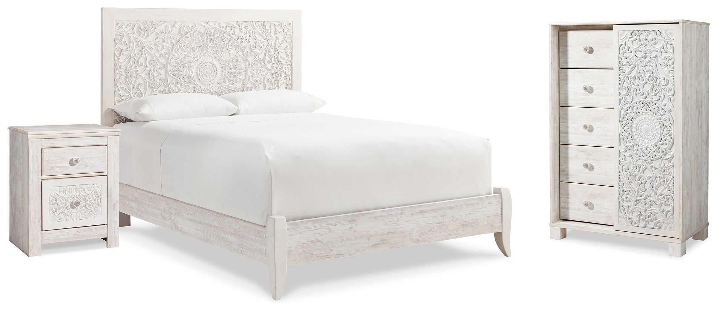 Hoover Furniture Outlet - Ashley Furniture - Paxberry Queen Panel Bed, Chest and Nightstand - Queen Panel Bed, Chest and Nightstand - B181B28