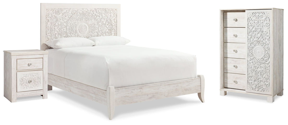 Hoover Furniture Outlet - Ashley Furniture - Paxberry Queen Panel Bed, Chest and Nightstand - Queen Panel Bed, Chest and Nightstand - B181B28