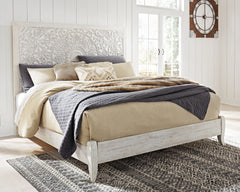 Hoover Furniture Outlet - Ashley Furniture - Paxberry King Panel Bed - King Panel Bed / Whitewash - B181B10