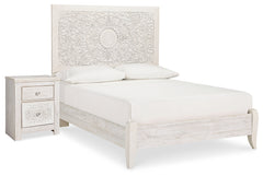 Hoover Furniture Outlet - Ashley Furniture - Paxberry Full Panel Bed and Nightstand - Full Panel Bed and Nightstand / Whitewash - B181B20