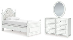 Hoover Furniture Outlet - Ashley Furniture - Kozlani Twin Upholstered Panel Bed, Dresser and Mirror - Twin Upholstered Panel Bed, Dresser and Mirror - PCB1819B14