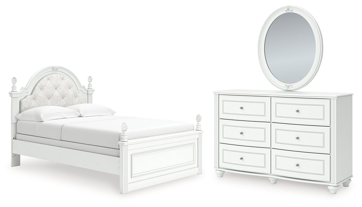 Hoover Furniture Outlet - Ashley Furniture - Kozlani Full Upholstered Panel Bed, Dresser and Mirror - Full Upholstered Panel Bed, Dresser and Mirror - PCB1819B15