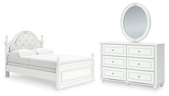 Hoover Furniture Outlet - Ashley Furniture - Kozlani Full Upholstered Panel Bed, Dresser and Mirror - Full Upholstered Panel Bed, Dresser and Mirror - PCB1819B15