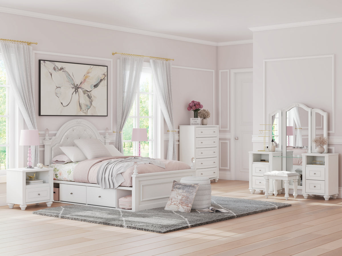 Hoover Furniture Outlet - Ashley Furniture - Kozlani Twin Upholstered Panel Storage Bed - Twin Upholstered Panel Storage Bed - PCB1819B9