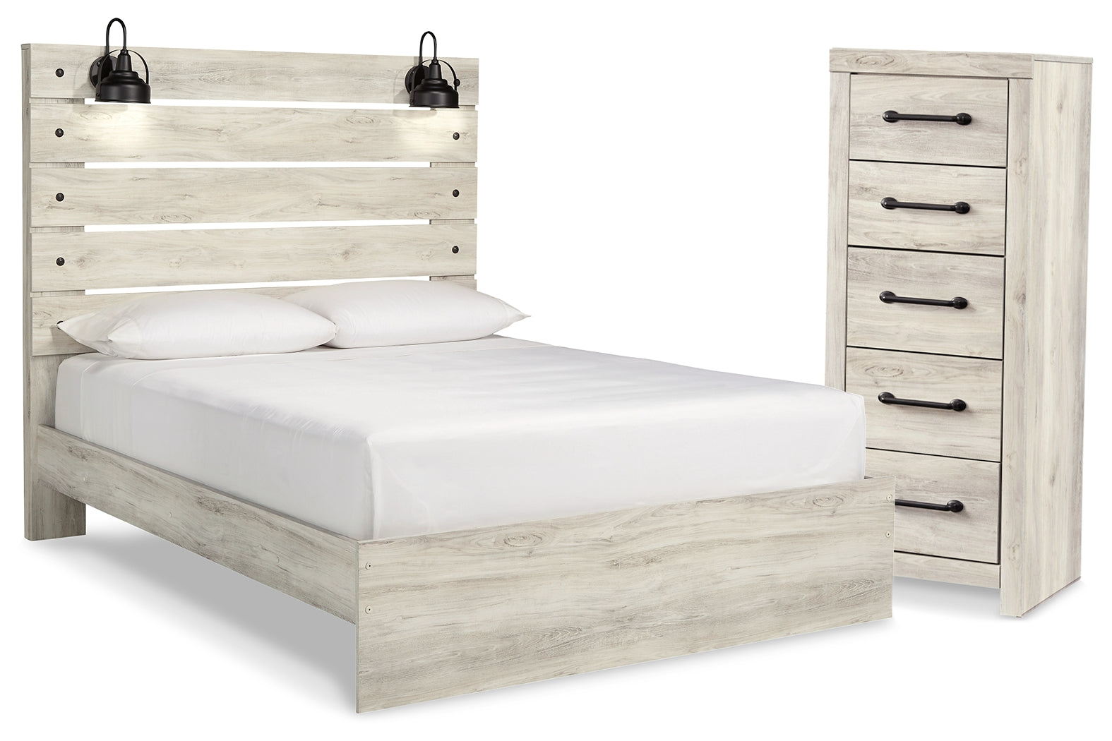 Hoover Furniture Outlet - Ashley Furniture - Cambeck Queen Panel Bed and Chest - Queen Panel Bed and Chest - B192B121