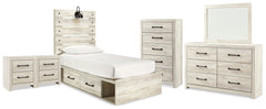 Hoover Furniture Outlet - Ashley Furniture - Cambeck Twin Panel Bed with Storage, Dresser, Mirror, Chest and 2 Nightstands - Twin Panel Bed with Storage, Dresser, Mirror, Chest and 2 Nightstands - B192B123