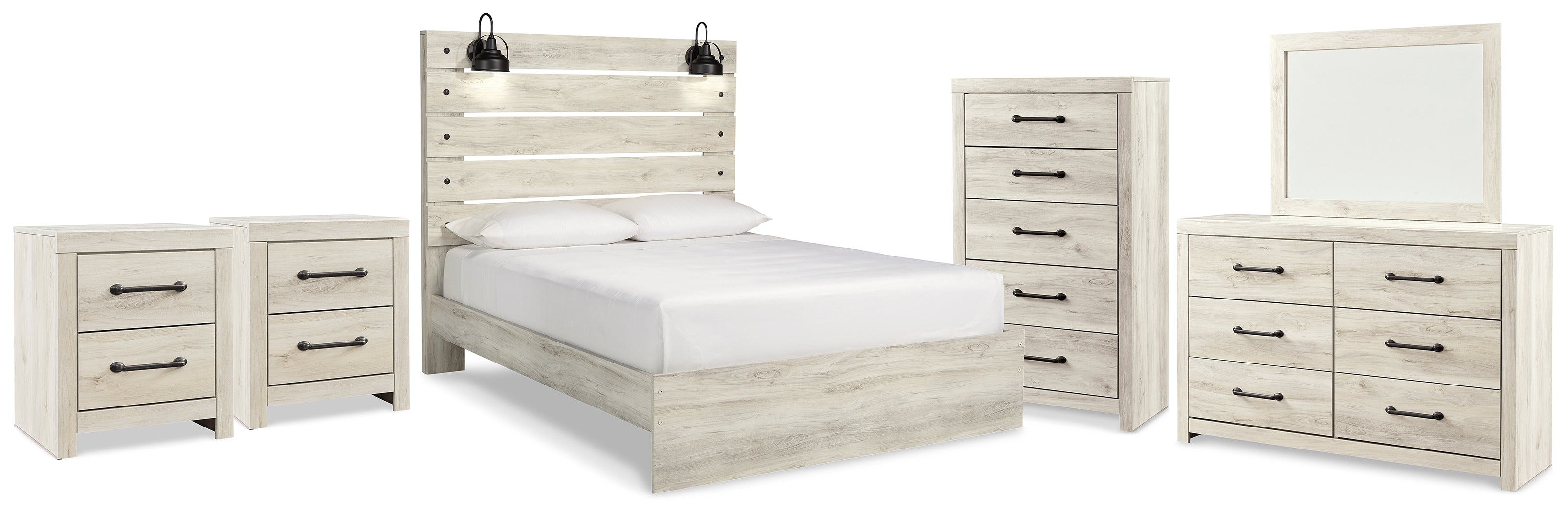 Hoover Furniture Outlet - Ashley Furniture - Cambeck Queen Panel Bed, Dresser, Mirror, Chest and 2 Nightstands - Queen Panel Bed, Dresser, Mirror, Chest and 2 Nightstands - B192B108