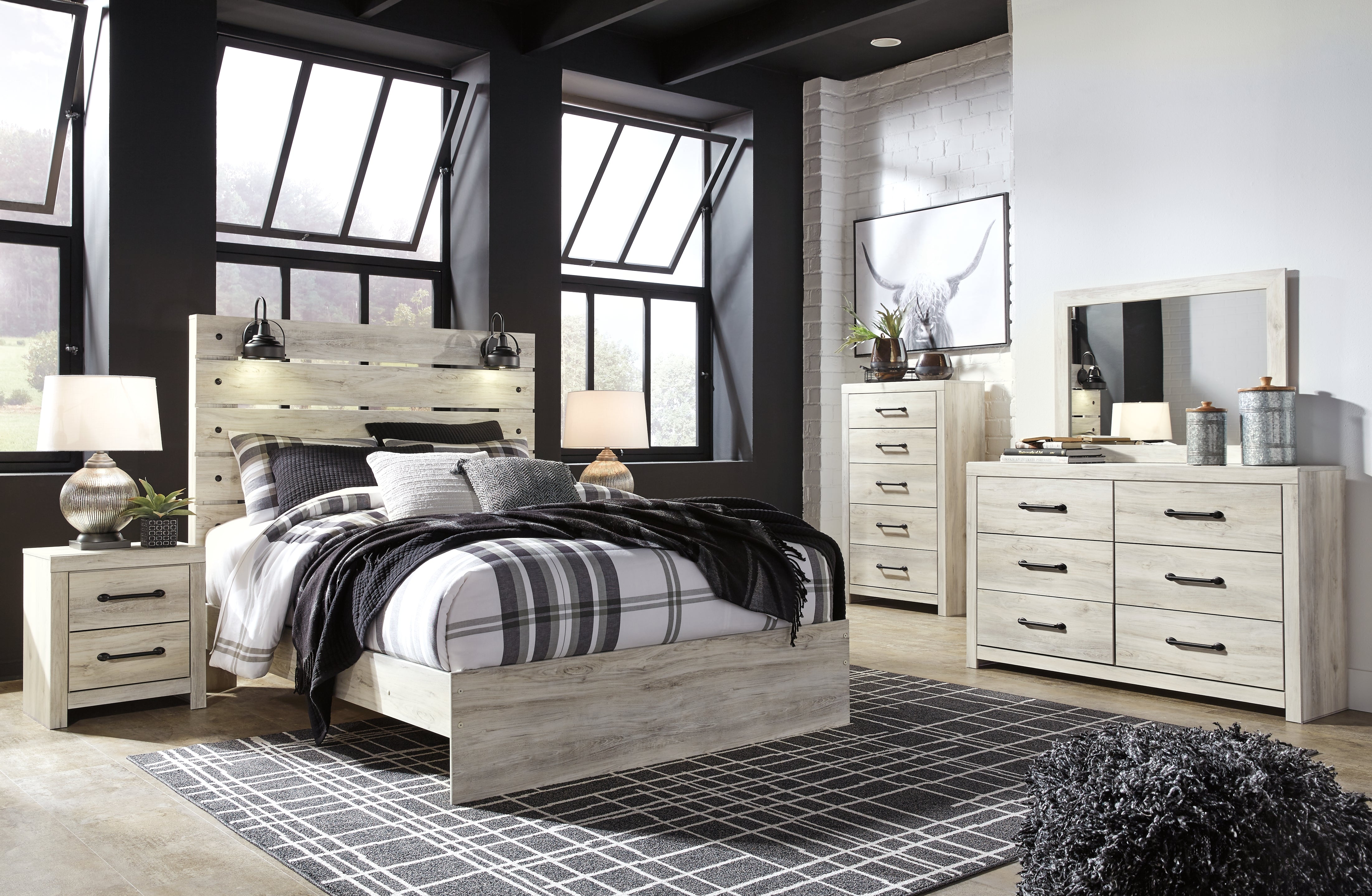 Hoover Furniture Outlet - Ashley Furniture - Cambeck Queen Panel Bed, Dresser, Mirror, Chest and Nightstand - Queen Panel Bed, Dresser, Mirror, Chest and Nightstand - B192B97