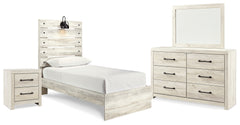 Hoover Furniture Outlet - Ashley Furniture - Cambeck Twin Panel Bed, Dresser, Mirror and Nightstand - Twin Panel Bed, Dresser, Mirror and Nightstand - B192B53