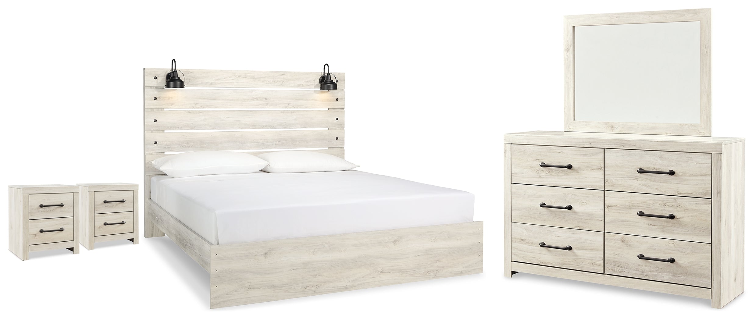 Hoover Furniture Outlet - Ashley Furniture - Cambeck King Panel Bed, Dresser, Mirror and 2 Nightstands - King Panel Bed, Dresser, Mirror and 2 Nightstands - B192B130