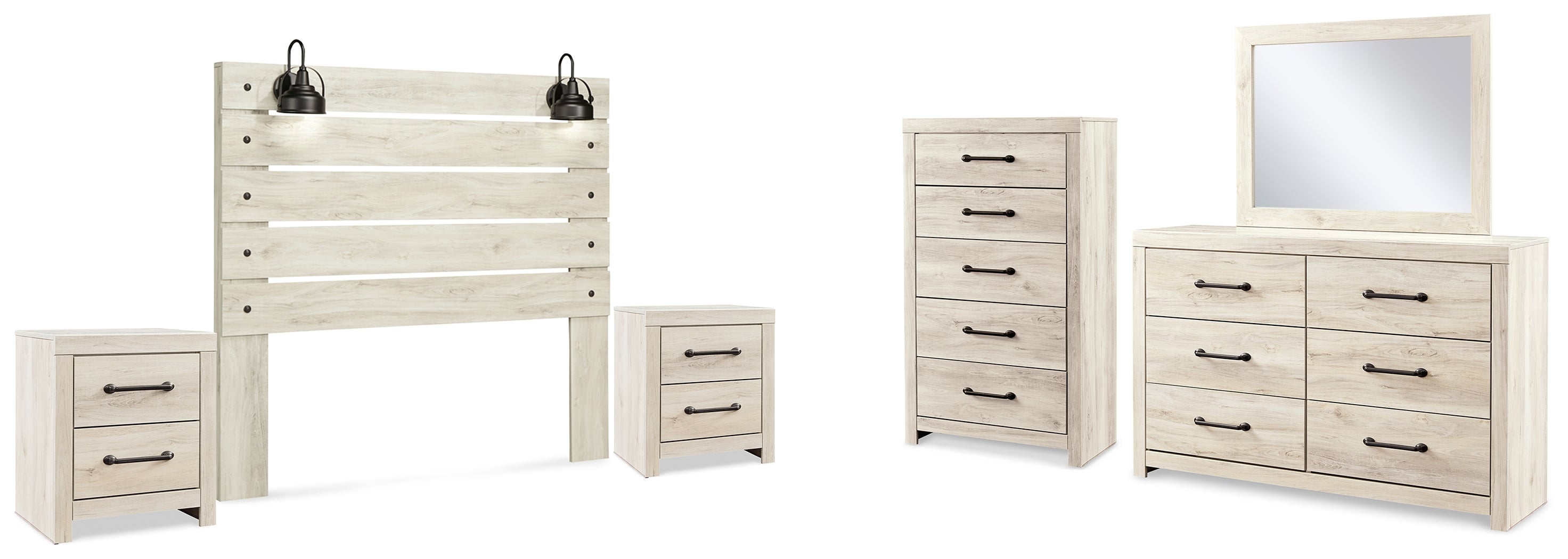 Hoover Furniture Outlet - Ashley Furniture - Cambeck Queen Panel Headboard, Dresser, Mirror, Chest and 2 Nightstands - Queen Panel Headboard, Dresser, Mirror, Chest and 2 Nightstands - B192B82