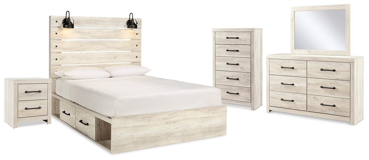 Hoover Furniture Outlet - Ashley Furniture - Cambeck Queen Panel Bed with Storage, Dresser, Mirror, Chest and Nightstand - Queen Panel Bed with Storage, Dresser, Mirror, Chest and Nightstand - B192B60