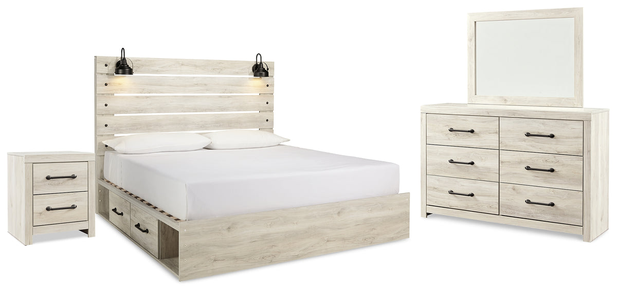 Hoover Furniture Outlet - Ashley Furniture - Cambeck King Panel Bed with Storage, Dresser, Mirror and Nightstand - King Panel Bed with Storage, Dresser, Mirror and Nightstand - B192B52
