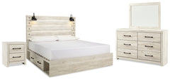 Hoover Furniture Outlet - Ashley Furniture - Cambeck King Panel Bed with Storage, Dresser, Mirror and Nightstand - King Panel Bed with Storage, Dresser, Mirror and Nightstand - B192B52