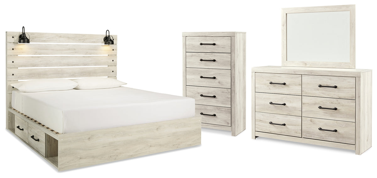 Hoover Furniture Outlet - Ashley Furniture - Cambeck King Panel Bed with Storage, Dresser, Mirror and Chest - King Panel Bed with Storage, Dresser, Mirror and Chest - B192B66