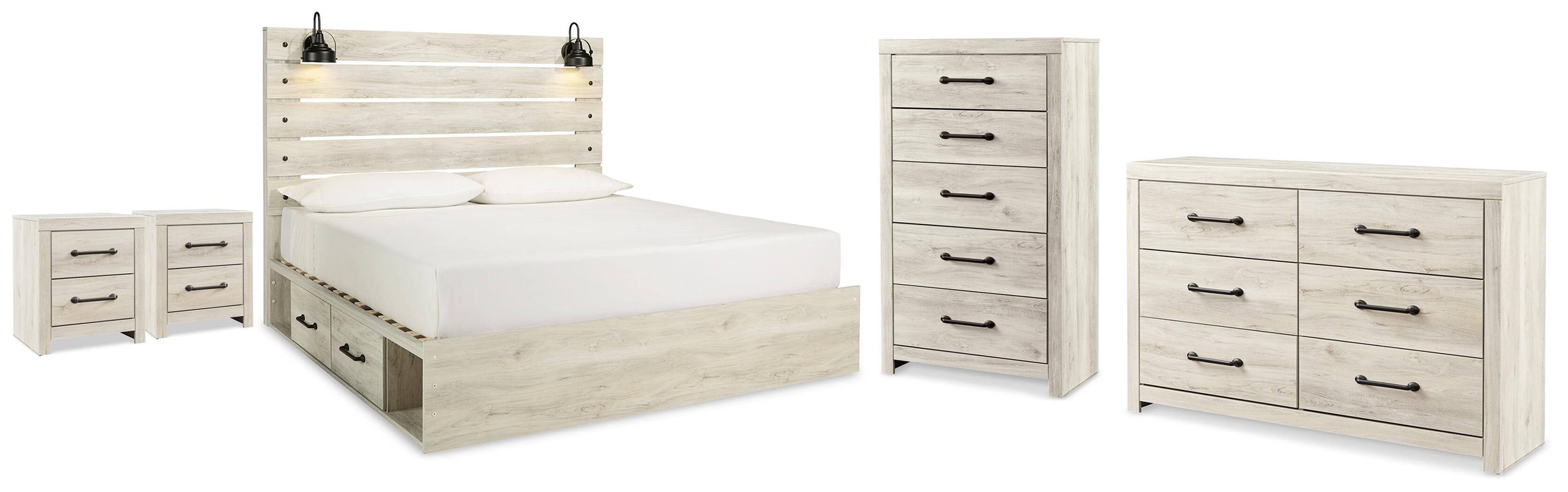 Hoover Furniture Outlet - Ashley Furniture - Cambeck King Panel Bed with Storage, Dresser, Chest and 2 Nightstands - King Panel Bed with Storage, Dresser, Chest and 2 Nightstands - B192B146