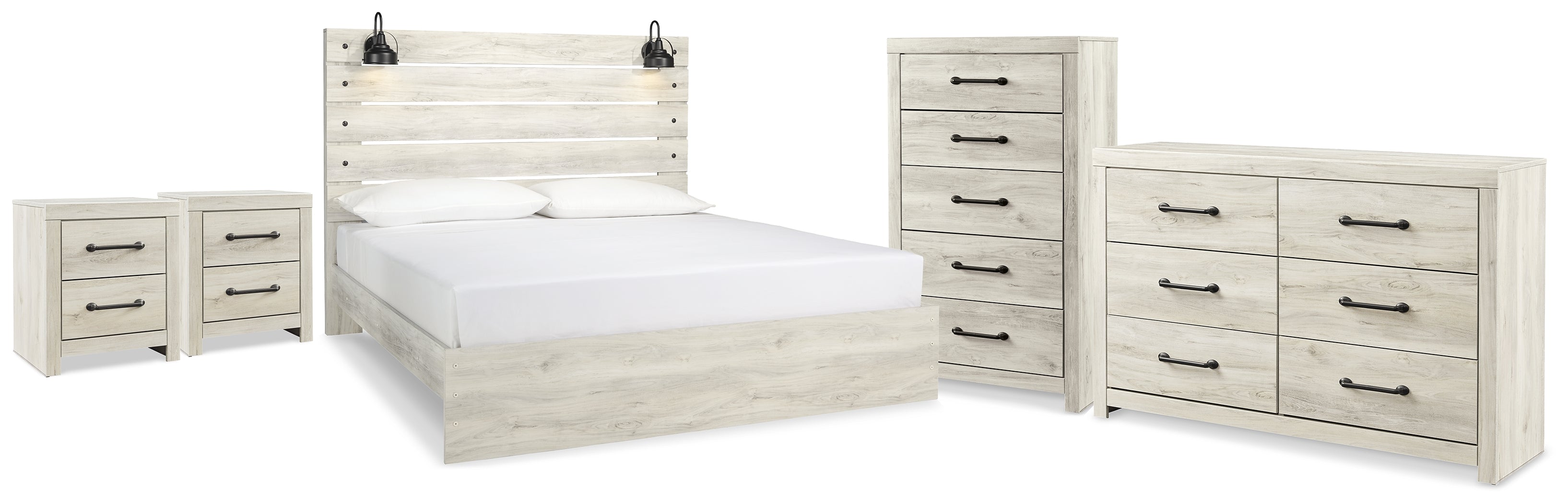 Hoover Furniture Outlet - Ashley Furniture - Cambeck King Panel Bed, Dresser, Chest and 2 Nightstands - King Panel Bed, Dresser, Chest and 2 Nightstands - B192B112