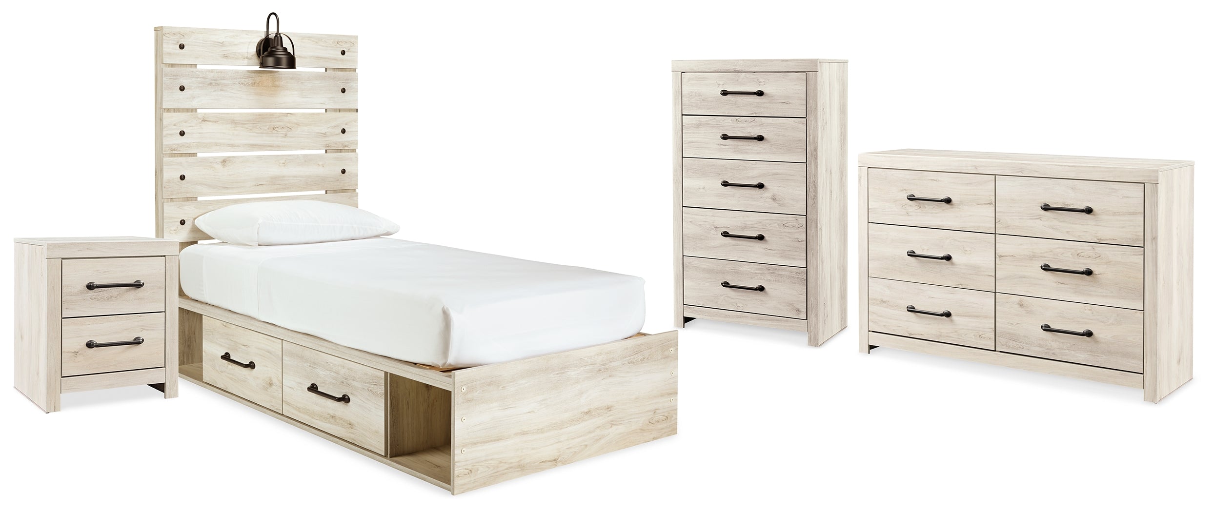 Hoover Furniture Outlet - Ashley Furniture - Cambeck Twin Panel Bed, Dresser, Chest and Nightstand - Twin Panel Bed, Dresser, Chest and Nightstand - B192B84