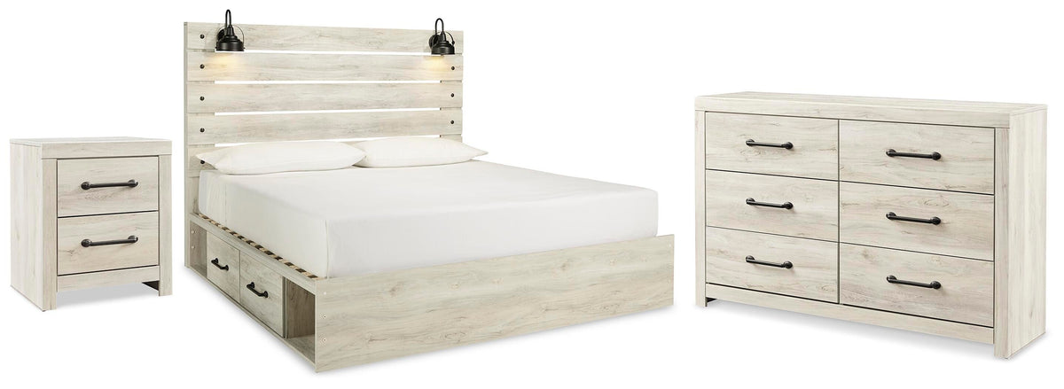Hoover Furniture Outlet - Ashley Furniture - Cambeck King Panel Storage Bed, Dresser and Nightstand - King Panel Storage Bed, Dresser and Nightstand - B192B139