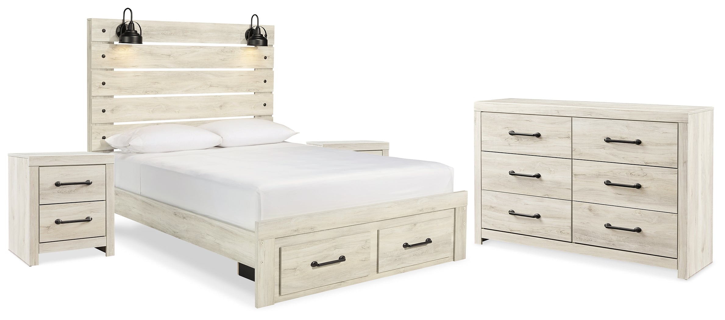 Hoover Furniture Outlet - Ashley Furniture - Cambeck Queen Panel Storage Bed, Dresser and 2 Nightstands - Queen Panel Storage Bed, Dresser and 2 Nightstands - B192B76