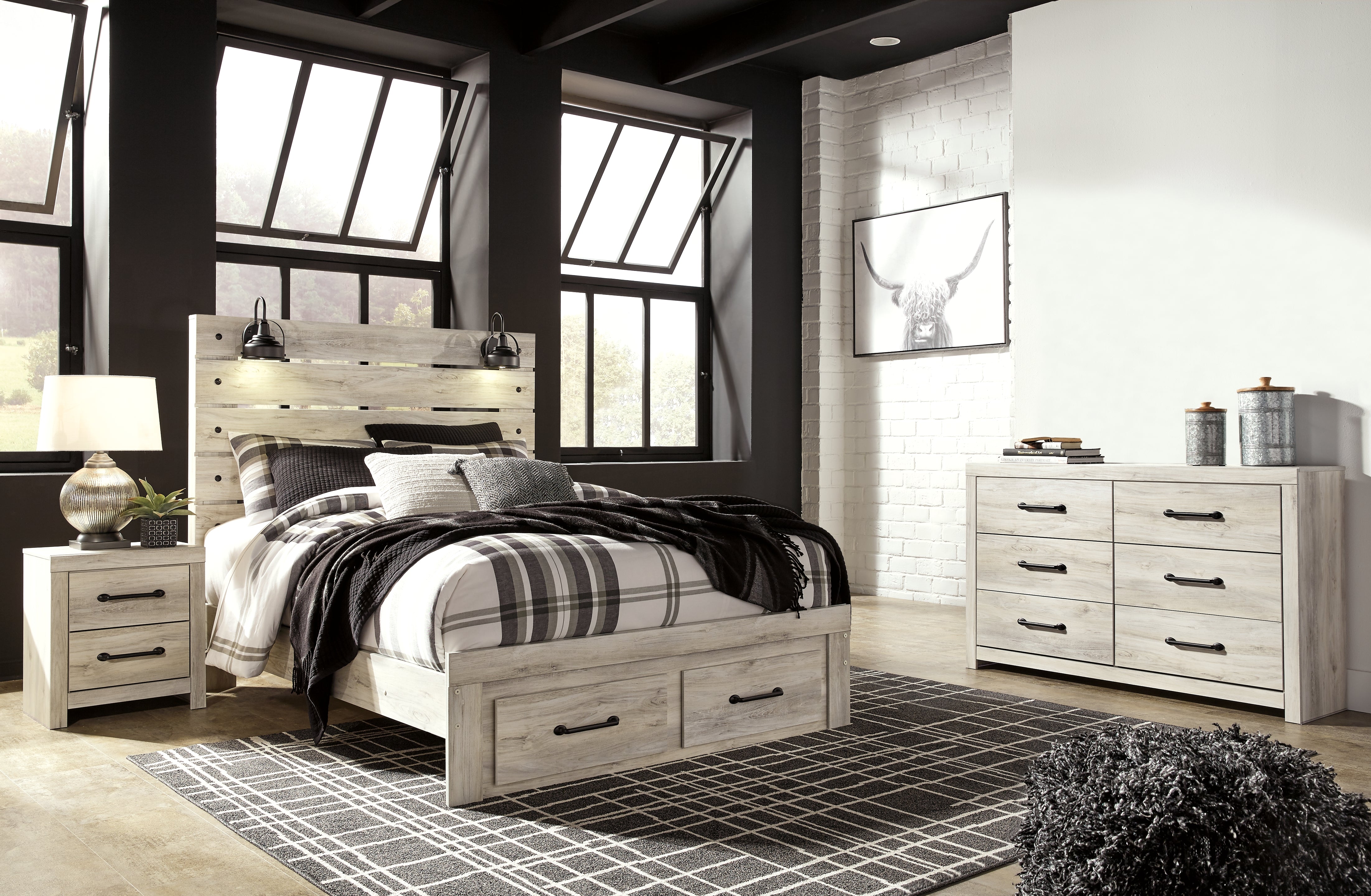 Hoover Furniture Outlet - Ashley Furniture - Cambeck Queen Panel Storage Bed, Dresser and Nightstand - Queen Panel Storage Bed, Dresser and Nightstand - B192B73