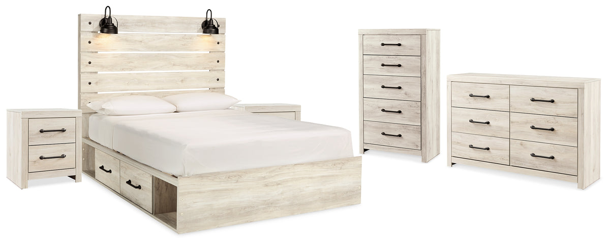 Hoover Furniture Outlet - Ashley Furniture - Cambeck King Storage Bed, Dresser, Chest and 2 Nightstands - King Storage Bed, Dresser, Chest and 2 Nightstands - B192B107