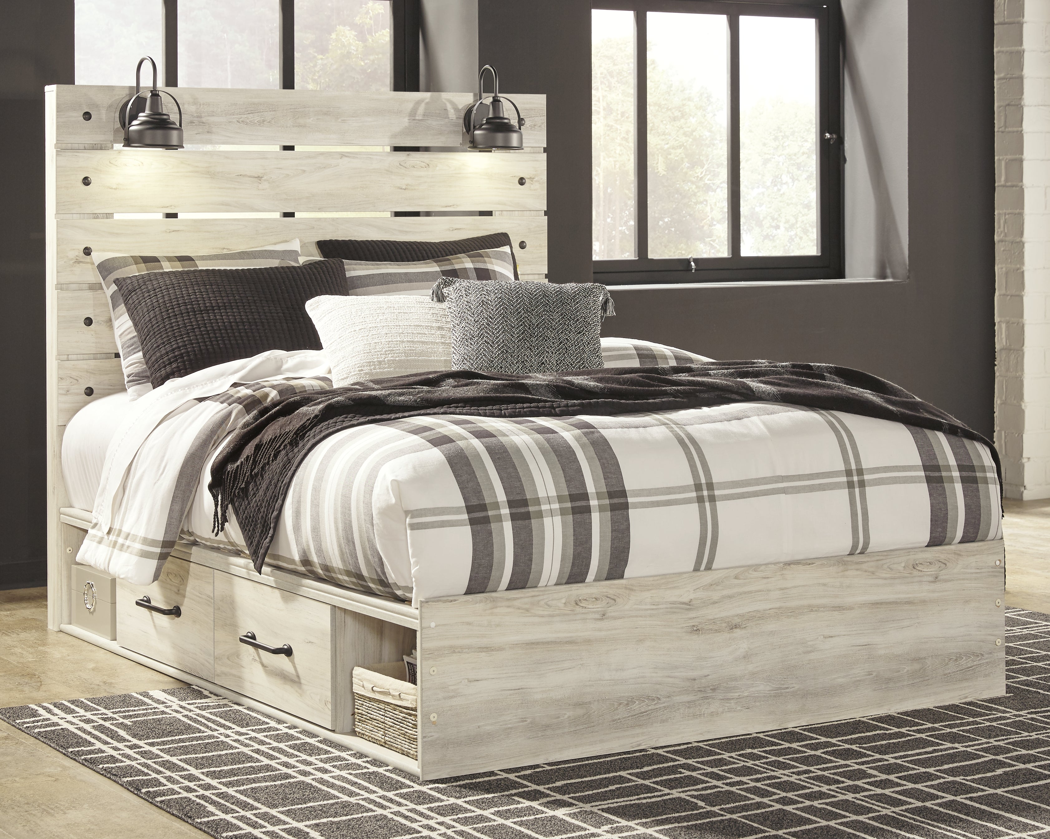 Hoover Furniture Outlet - Ashley Furniture - Cambeck Queen Panel Bed with 2 Storage Drawers - Queen Panel Bed with 2 Storage Drawers - B192B17