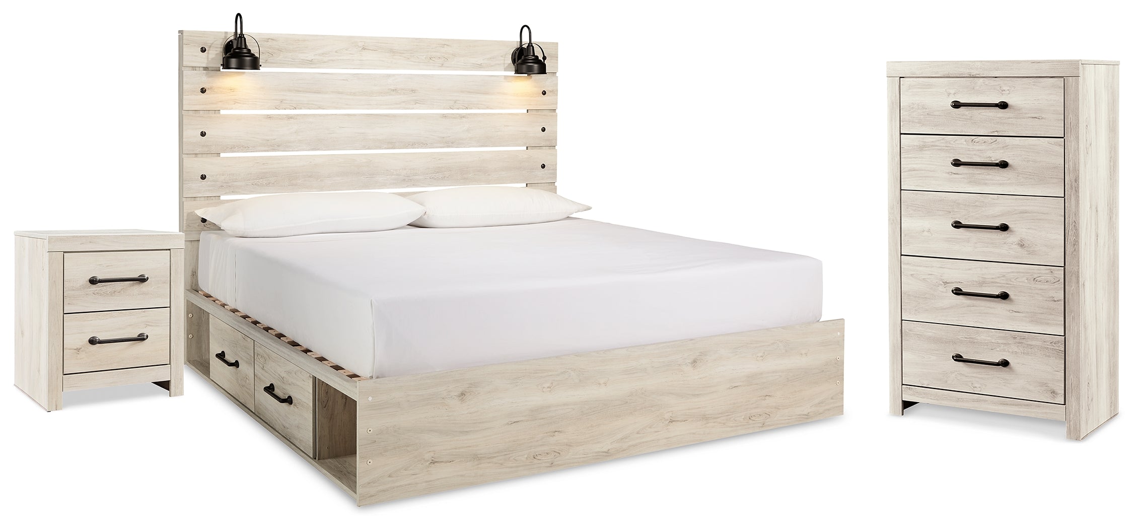 Hoover Furniture Outlet - Ashley Furniture - Cambeck King Panel Bed with Storage, Chest and Nightstand - King Panel Bed with Storage, Chest and Nightstand - B192B101
