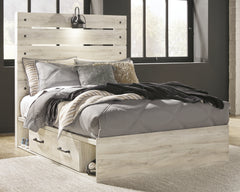 Hoover Furniture Outlet - Ashley Furniture - Cambeck Full Panel Bed with 4 Storage Drawers - Full Panel Bed with 4 Storage Drawers / Whitewash - B192B34