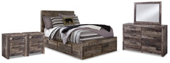 Hoover Furniture Outlet - Ashley Furniture - Derekson Full Panel Storage Bed, Dresser, Mirror and 2 Nightstands - Full Panel Storage Bed, Dresser, Mirror and 2 Nightstands - B200B75