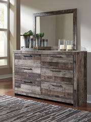Hoover Furniture Outlet - Ashley Furniture - Derekson Dresser and Mirror - Dresser and Mirror / Multi Gray - B200B1