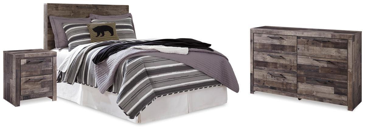 Hoover Furniture Outlet - Ashley Furniture - Derekson Full Panel Headboard, Dresser and Nightstand - Full Panel Headboard, Dresser and Nightstand - B200B57