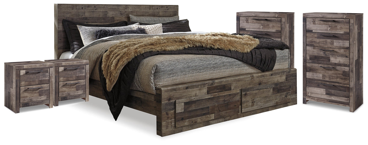 Hoover Furniture Outlet - Ashley Furniture - Derekson Queen Panel Storage Bed, 2 Chests and 2 Nightstands - Queen Panel Storage Bed, 2 Chests and 2 Nightstands - B200B73